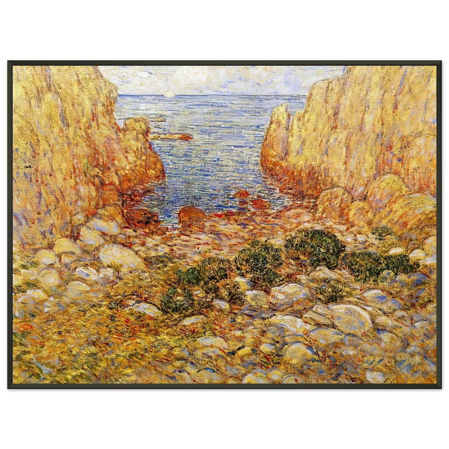Childe Hassam  The Gorge  Appledore Isles of Shoals Framed Art Print  - Aluminum Frame - 40x50 cm / 16x20 inches