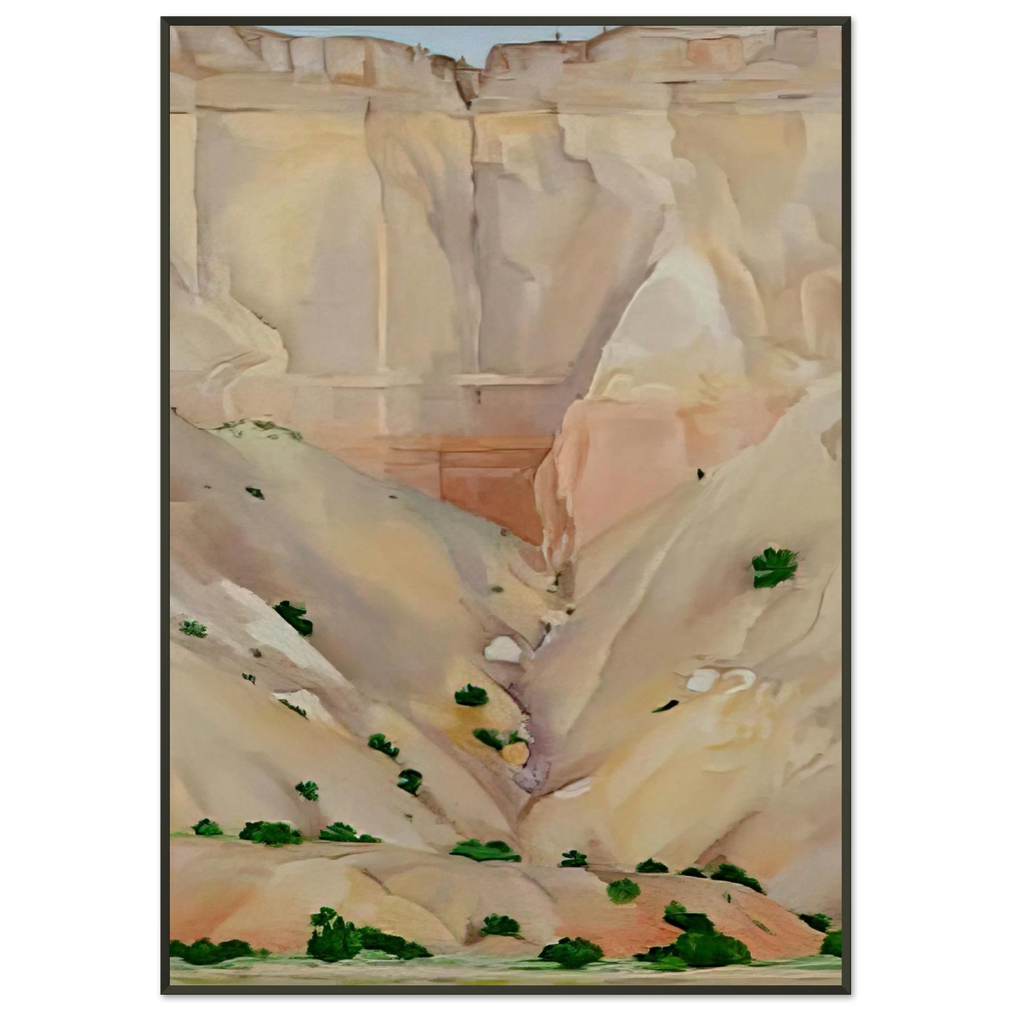 Georgia OKeeffe  Cliffs Beyond Abiquiu Dry Waterfall Framed Art Print  - Aluminum Frame - 21x29.7 cm / 8x12"