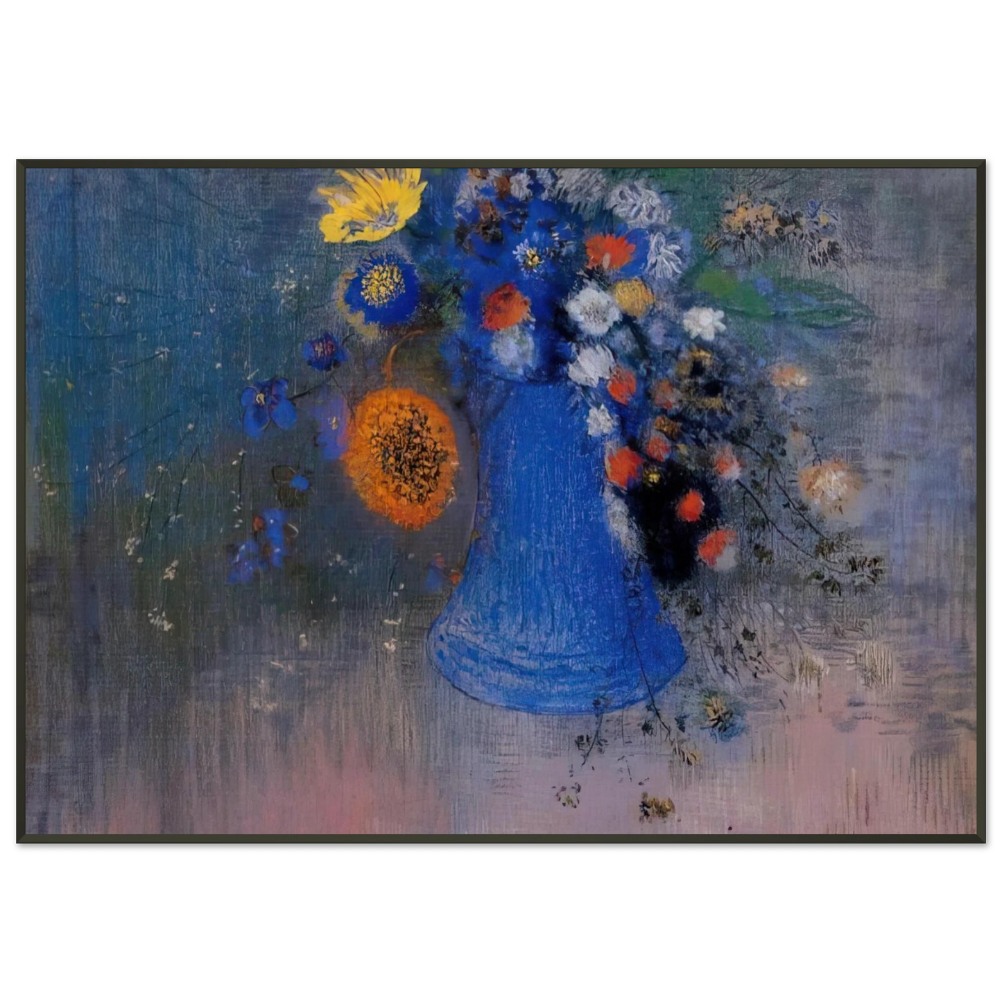 Odilon Redon  VASE OF FLOWERS 8 Framed Art Print  - Aluminum Frame - 21x29.7 cm / 8x12"