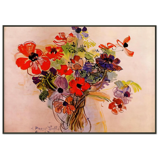 Raoul Dufy  ANEMONES 1953 Framed Art Print  - Aluminum Frame - 21x29.7 cm / 8x12"