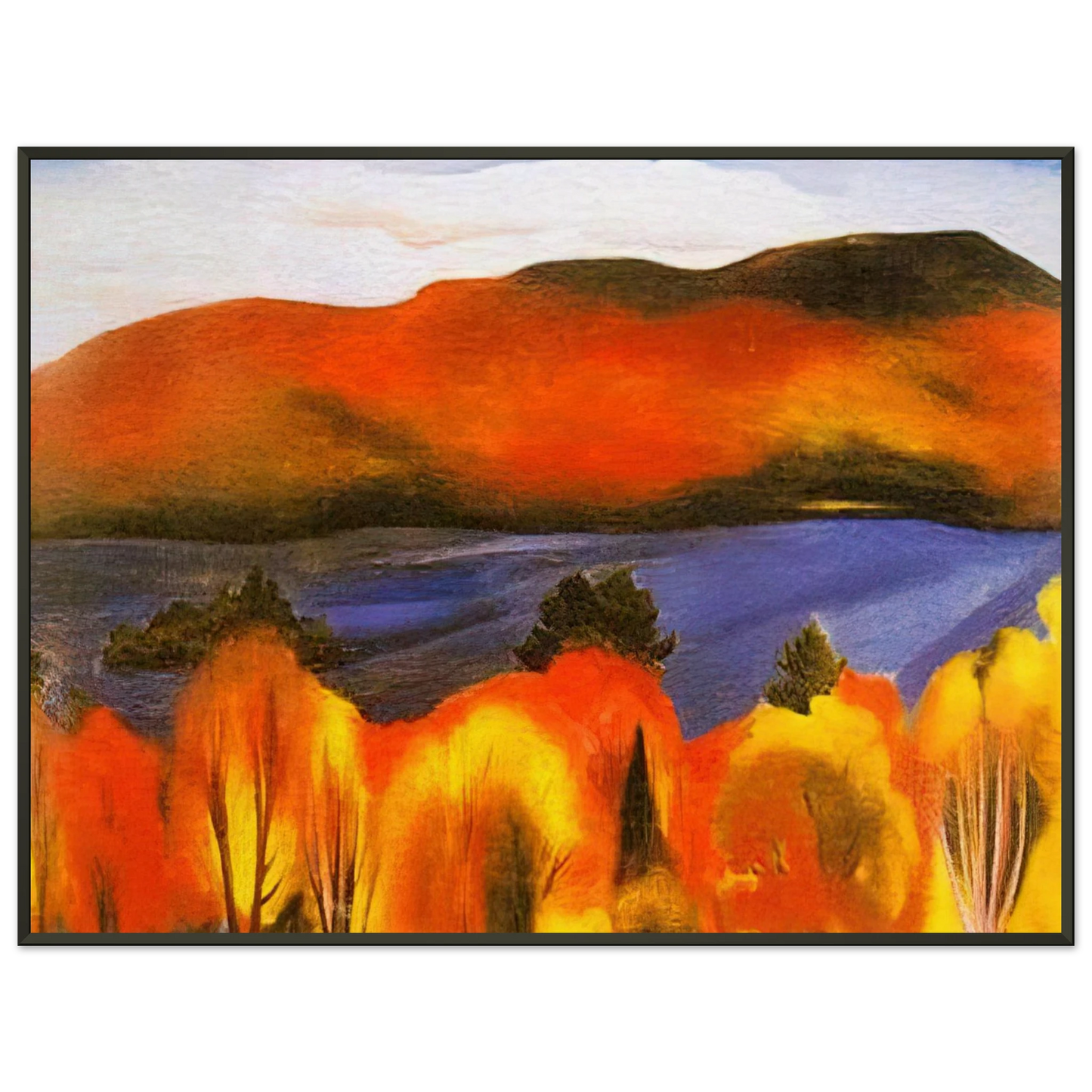 Georgia OKeeffe  Lake George Autumn Framed Art Print  - Aluminum Frame - 60x80 cm / 24x32 inches
