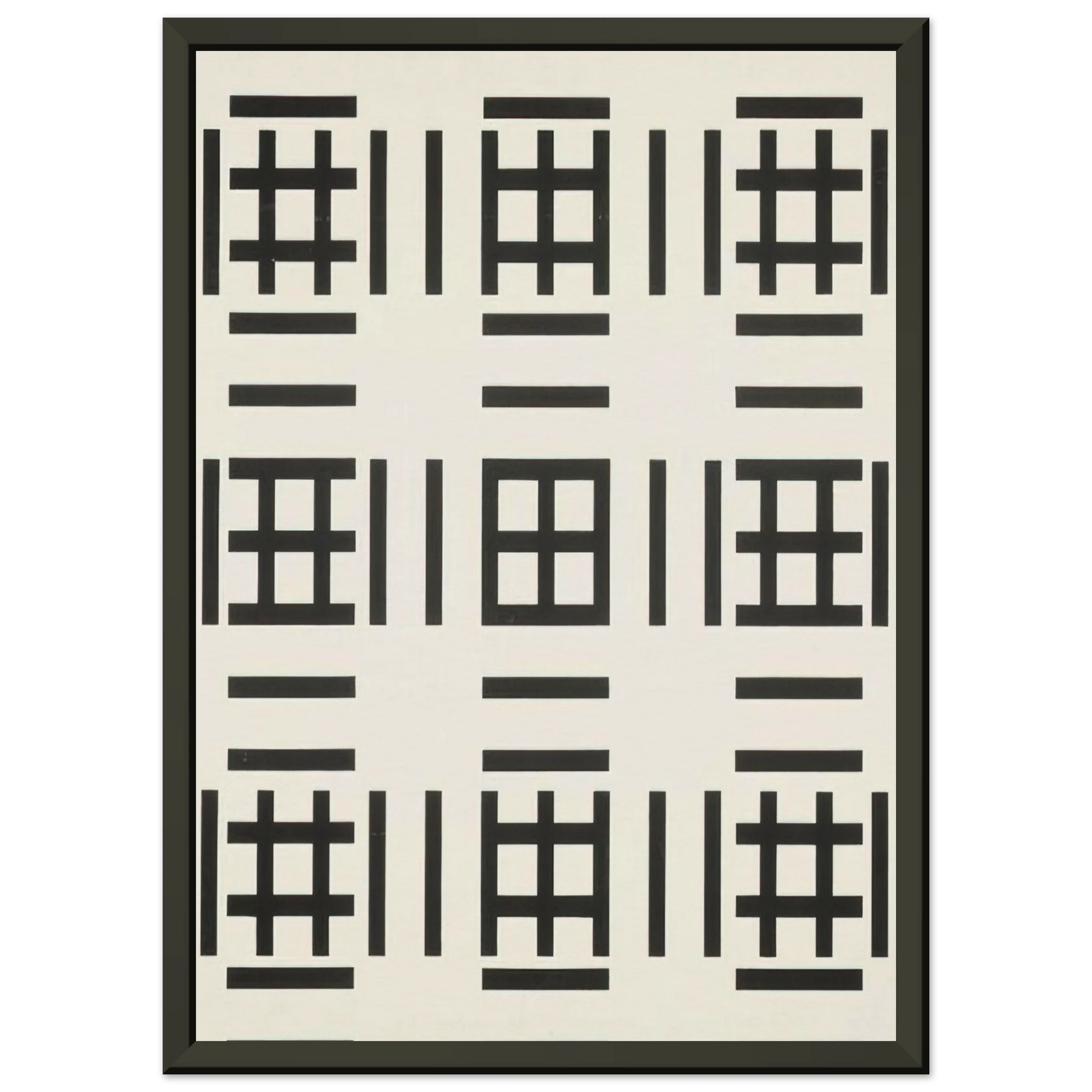 Francois Morellet  Serigraphie unique au monde  1970 Framed Art Print  - Aluminum Frame - 70x100 cm / 28x40 inches