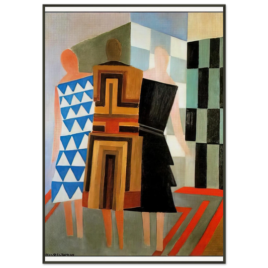 Sonia Delaunay  THREE WOMEN DRESSED SIMULTANEOUSLY Framed Art Print  - Aluminum Frame - 21x29.7 cm / 8x12"