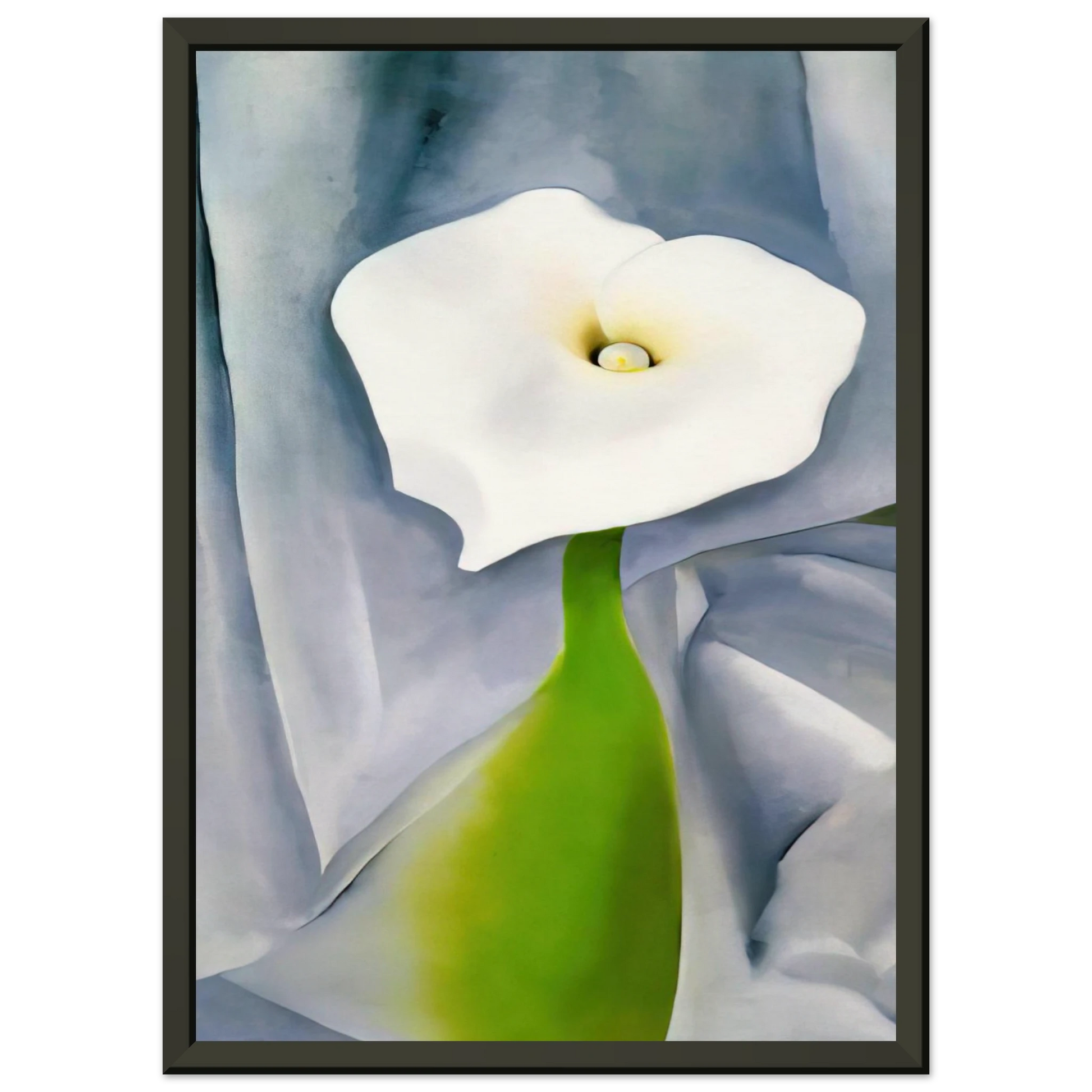 Georgia OKeeffe  Calla Lily on Grey Framed Art Print  - Aluminum Frame - 40x50 cm / 16x20 inches