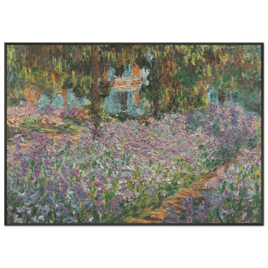 claude monet  The Artists Garden at Giverny Framed Art Print  - Aluminum Frame - 21x29.7 cm / 8x12"