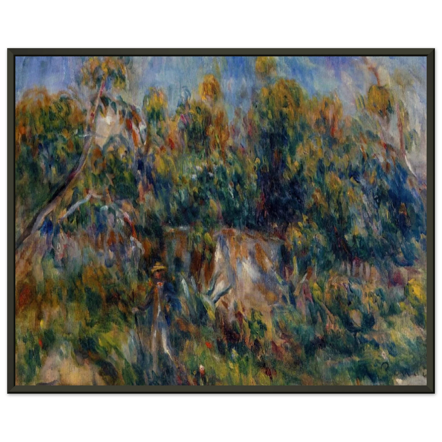 PierreAuguste Renoir  The Painter Taking a Stroll at Cagnes Framed Art Print  - Aluminum Frame - 40x50 cm / 16x20 inches