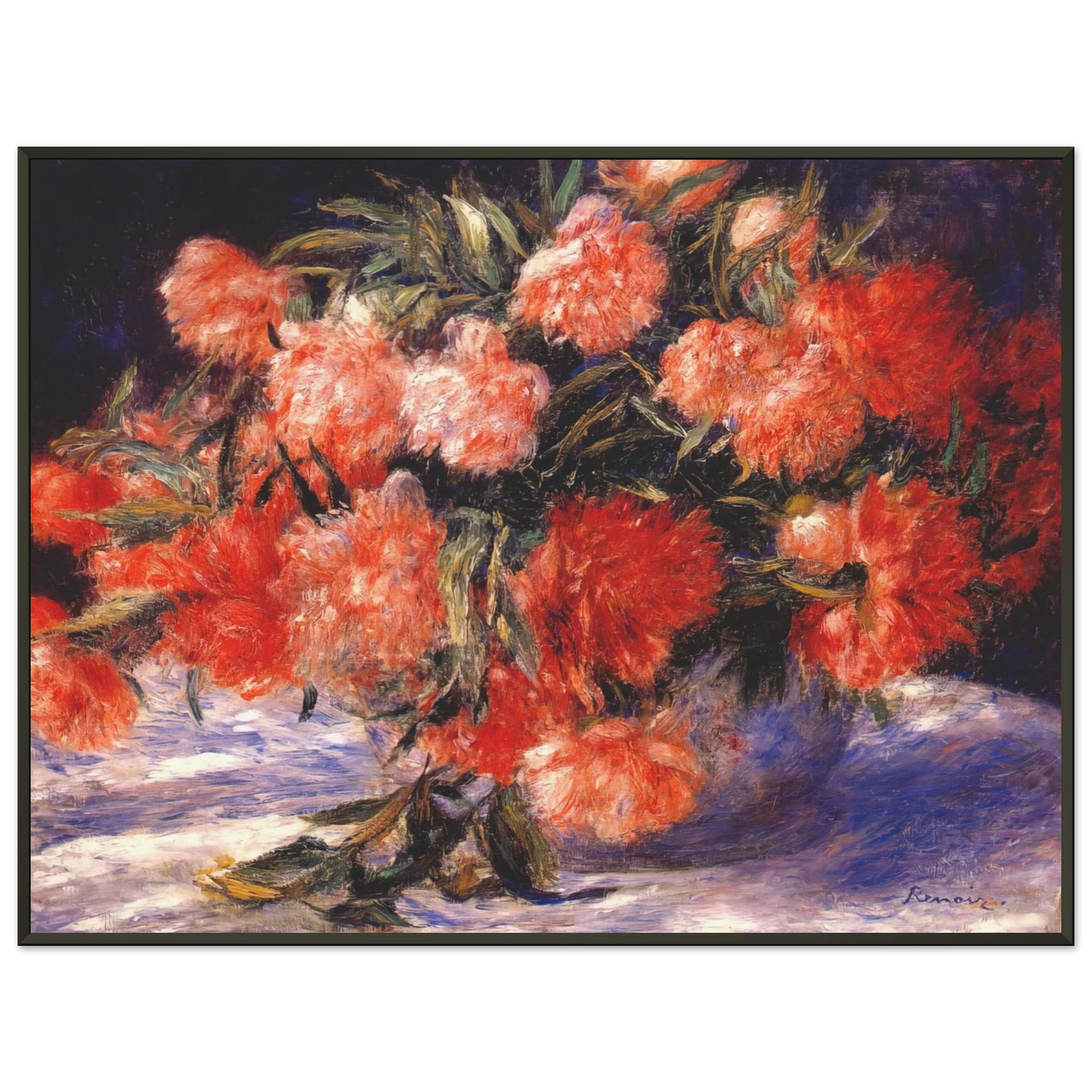 PierreAuguste Renoir  Peonies Framed Art Print  - Aluminum Frame - 40x50 cm / 16x20 inches