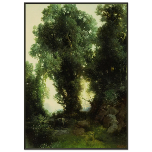 Thomas Moran  The Bathing Hole Framed Art Print  - Aluminum Frame - 21x29.7 cm / 8x12"