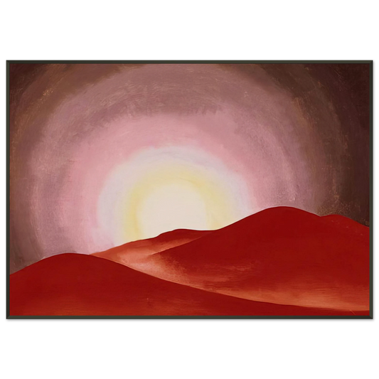 Georgia OKeeffe  Red Hills Lake George Framed Art Print  - Aluminum Frame - 21x29.7 cm / 8x12"