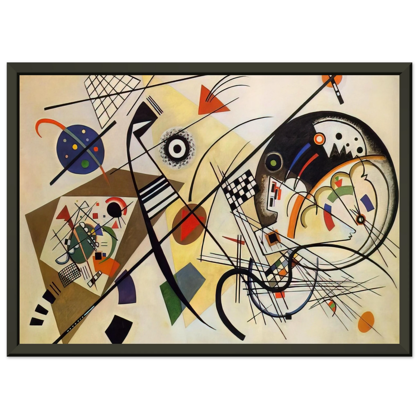 Wassily Kandinsky  TRANSVERSE LINE 1923 Framed Art Print  - Aluminum Frame - 40x50 cm / 16x20 inches
