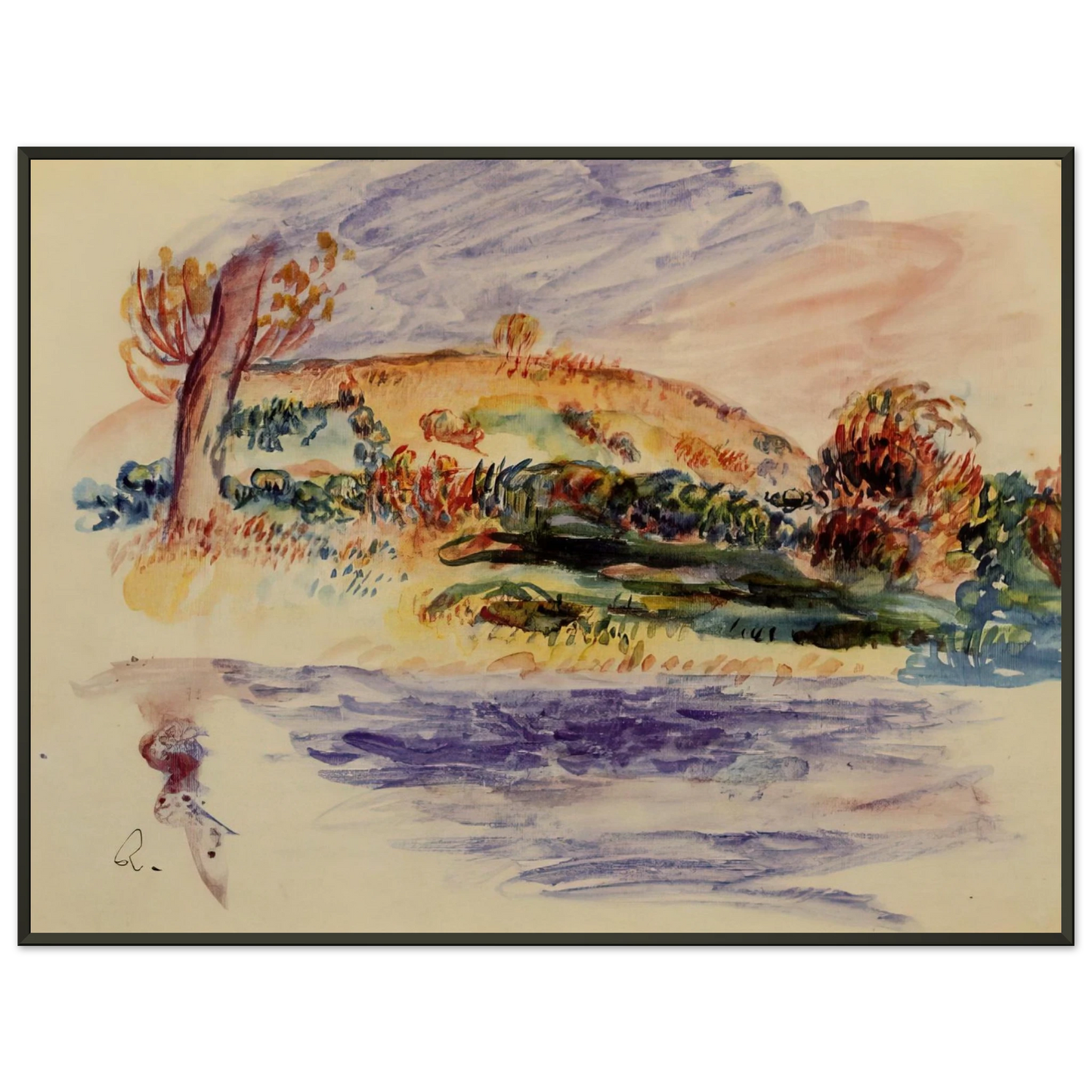 PierreAuguste Renoir  Landscape Framed Art Print  - Aluminum Frame - 40x50 cm / 16x20 inches