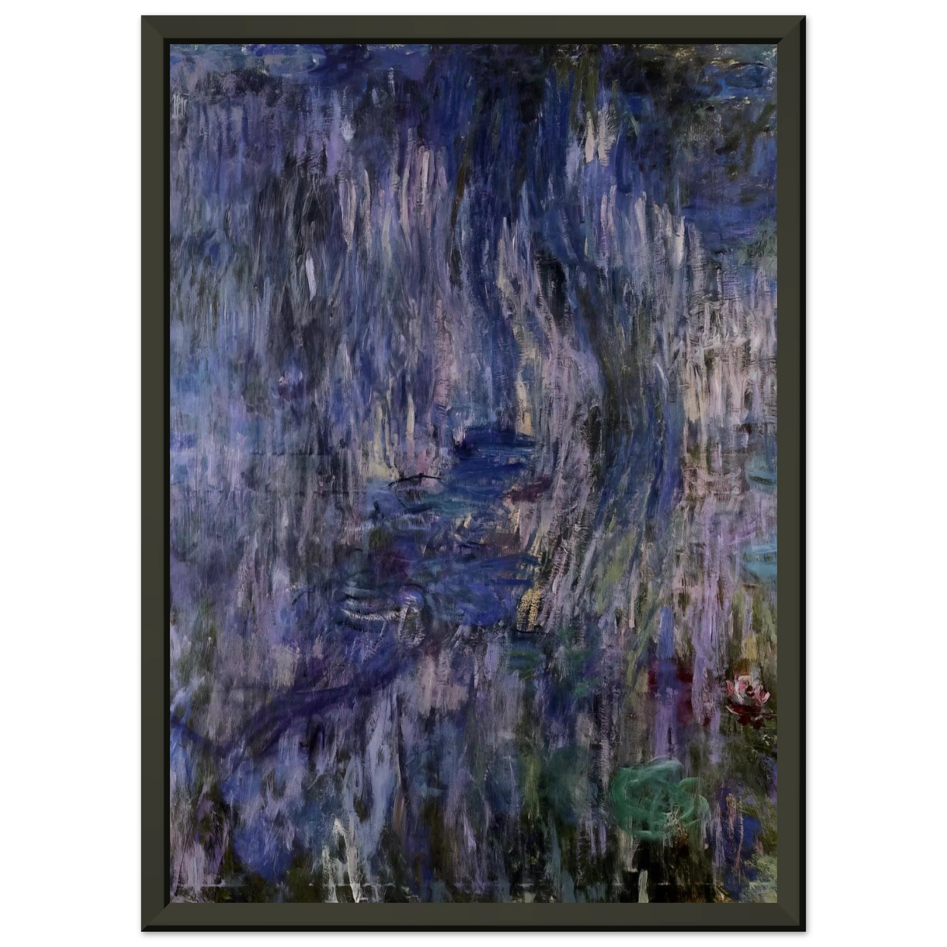 claude monet  Water Lilies Reflection of a Weeping Willows Framed Art Print  - Aluminum Frame - 70x100 cm / 28x40 inches