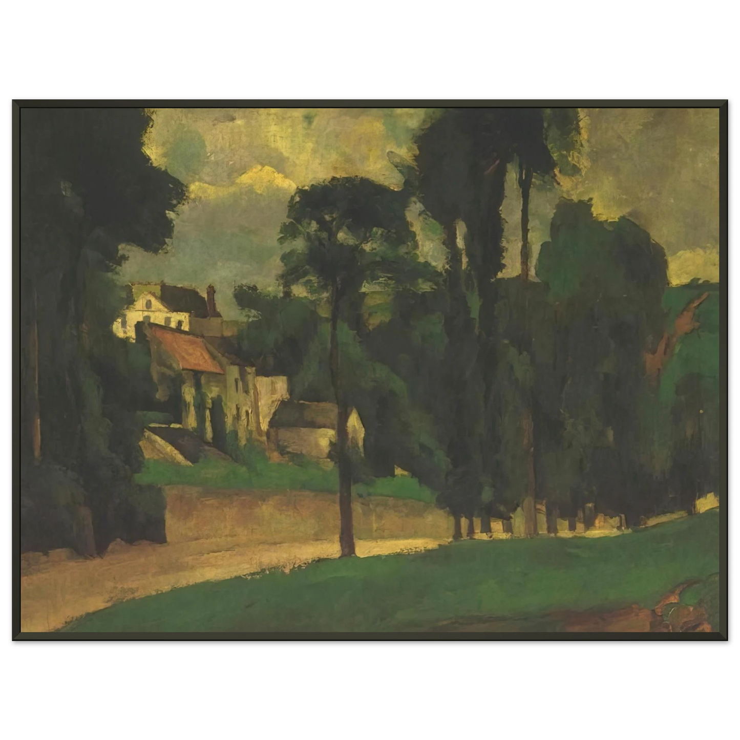 Paul Cezanne  Road at Pontoise Framed Art Print  - Aluminum Frame - 40x50 cm / 16x20 inches