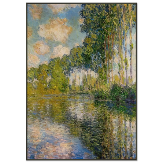 claude monet  Poplars On The Banks Of The River Epte Framed Art Print  - Aluminum Frame - 21x29.7 cm / 8x12"