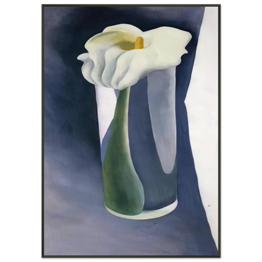Georgia OKeeffe  Calla Lily in Tall Glass Framed Art Print  - Aluminum Frame - 21x29.7 cm / 8x12"