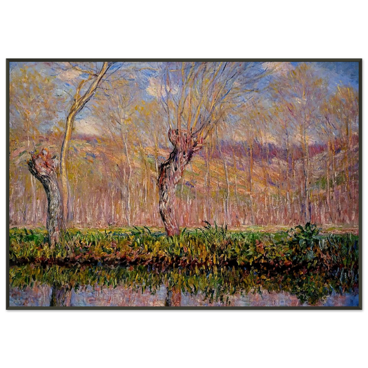 claude monet  The Banks of the River Epte in Springtime Framed Art Print  - Aluminum Frame - 21x29.7 cm / 8x12"