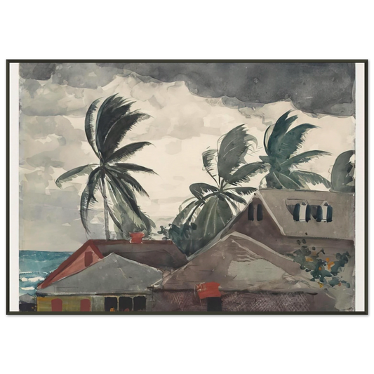 Winslow Homer  HURRICANE BAHAMAS 1898 Framed Art Print  - Aluminum Frame - 21x29.7 cm / 8x12"