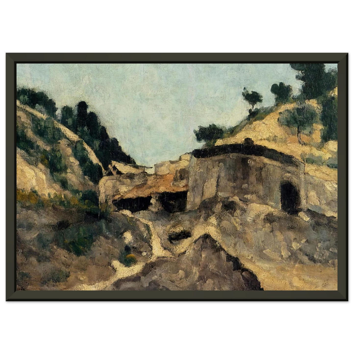 Paul Cezanne  Landscape with Watermill Framed Art Print  - Aluminum Frame - 70x100 cm / 28x40 inches