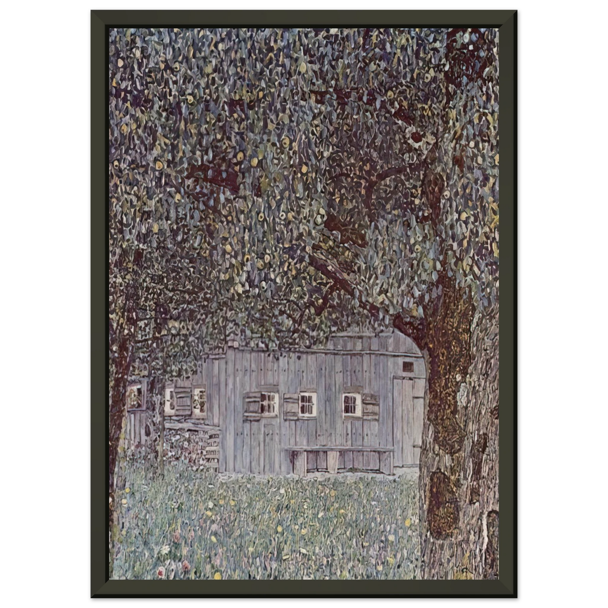Gustav Klimt  FARMHOUSE IN UPPER AUSTRIA 1912 Framed Art Print  - Aluminum Frame - 60x80 cm / 24x32 inches