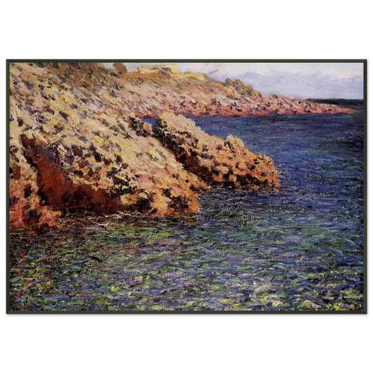 claude monet  Rocks on the Mediterranean Coast Framed Art Print  - Aluminum Frame - 21x29.7 cm / 8x12"