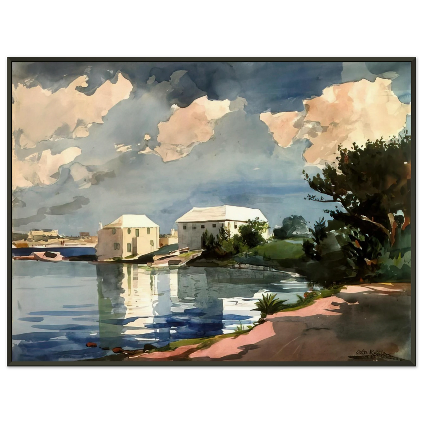 Winslow Homer  SALT KETTLE BERMUDA Framed Art Print  - Aluminum Frame - 60x80 cm / 24x32 inches