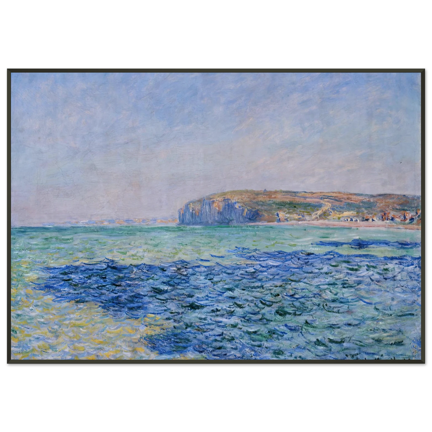 claude monet  Shadows on the Sea at Pourville Framed Art Print  - Aluminum Frame - 21x29.7 cm / 8x12"