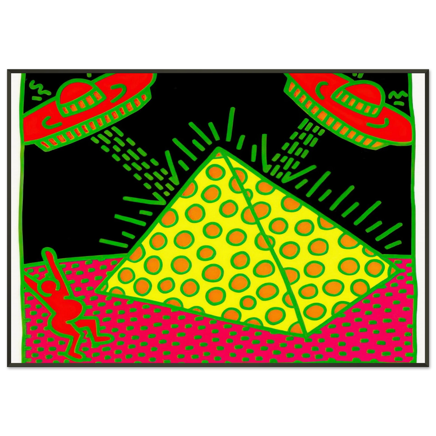 Keith Haring  UNTITLED 1983 3 Framed Art Print  - Aluminum Frame - 21x29.7 cm / 8x12"