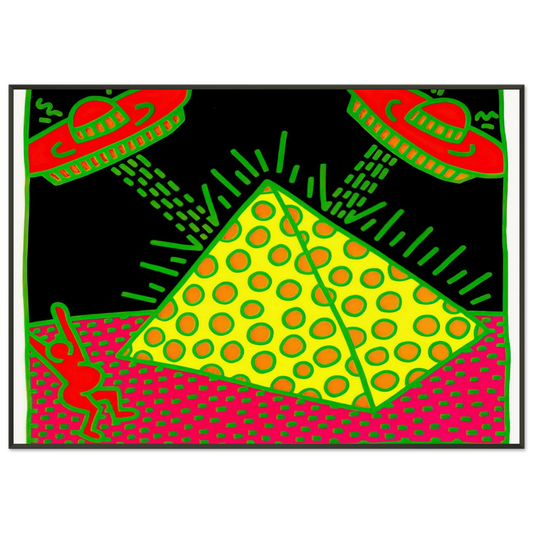 Keith Haring  UNTITLED 1983 3 Framed Art Print  - Aluminum Frame - 21x29.7 cm / 8x12"