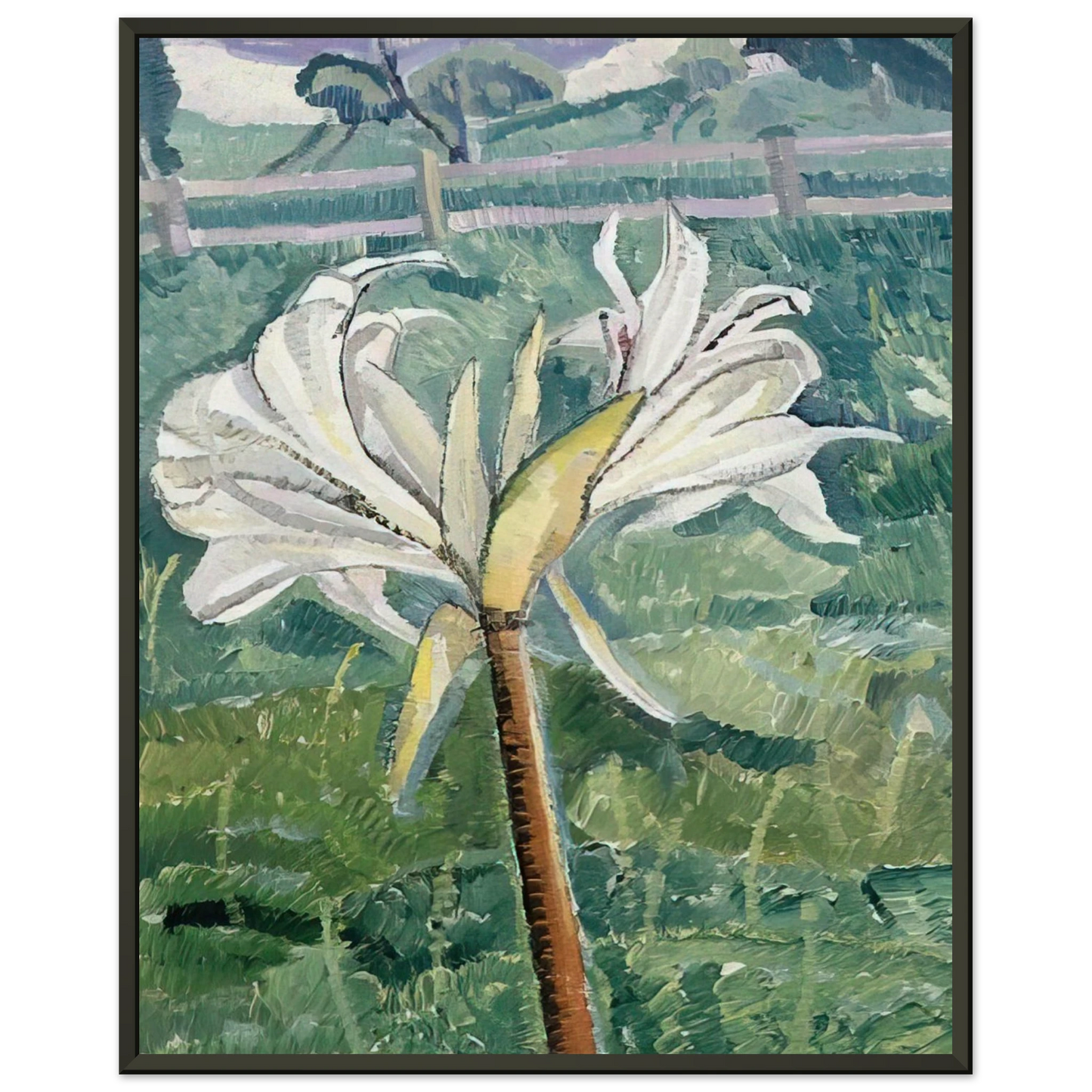 Grace Cossington Smith  Lily growing in a field by the sea  1927 Framed Art Print  - Aluminum Frame - 40x50 cm / 16x20 inches