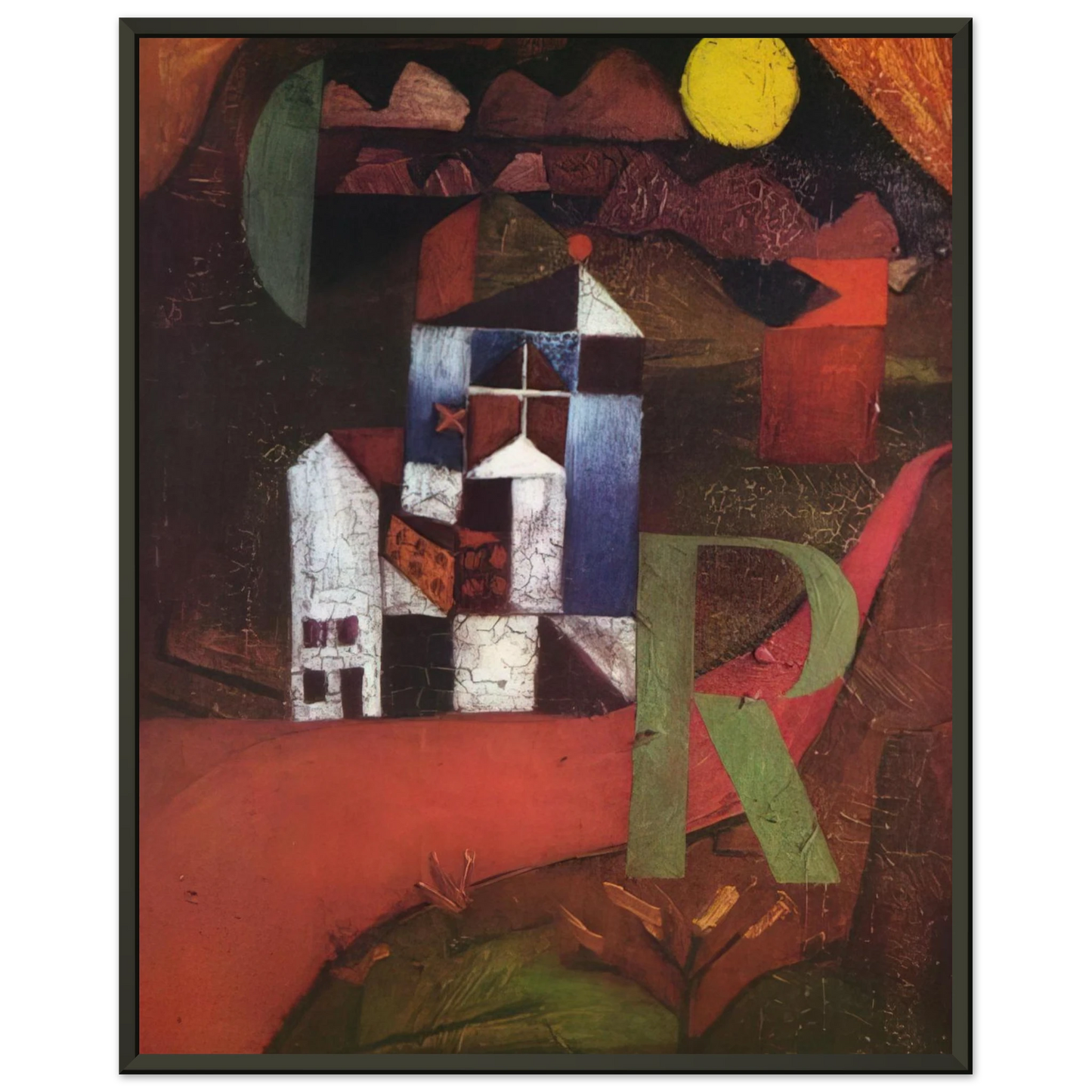 Paul Klee  VILLA R 1919 Framed Art Print  - Aluminum Frame - 60x80 cm / 24x32 inches