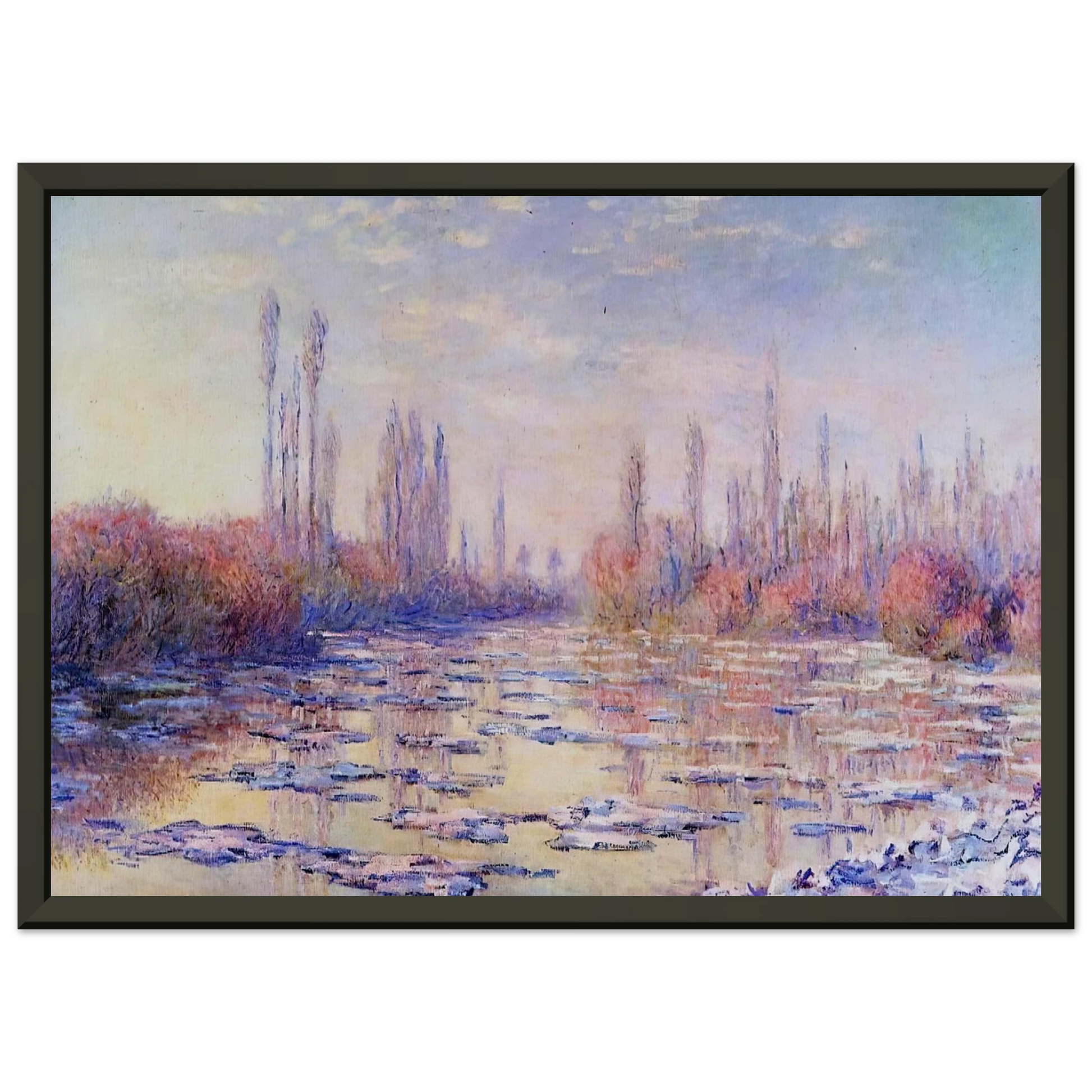claude monet  Floating Ice on the Seine Framed Art Print  - Aluminum Frame - 70x100 cm / 28x40 inches