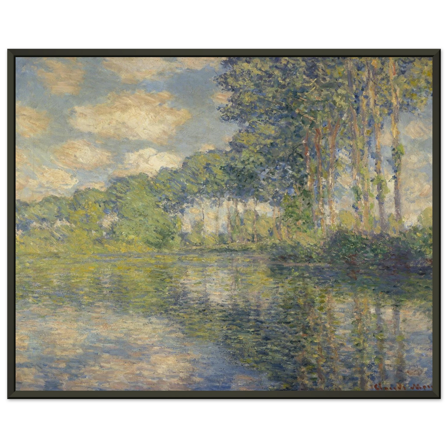 claude monet  Poplars on the Epte Framed Art Print  - Aluminum Frame - 40x50 cm / 16x20 inches