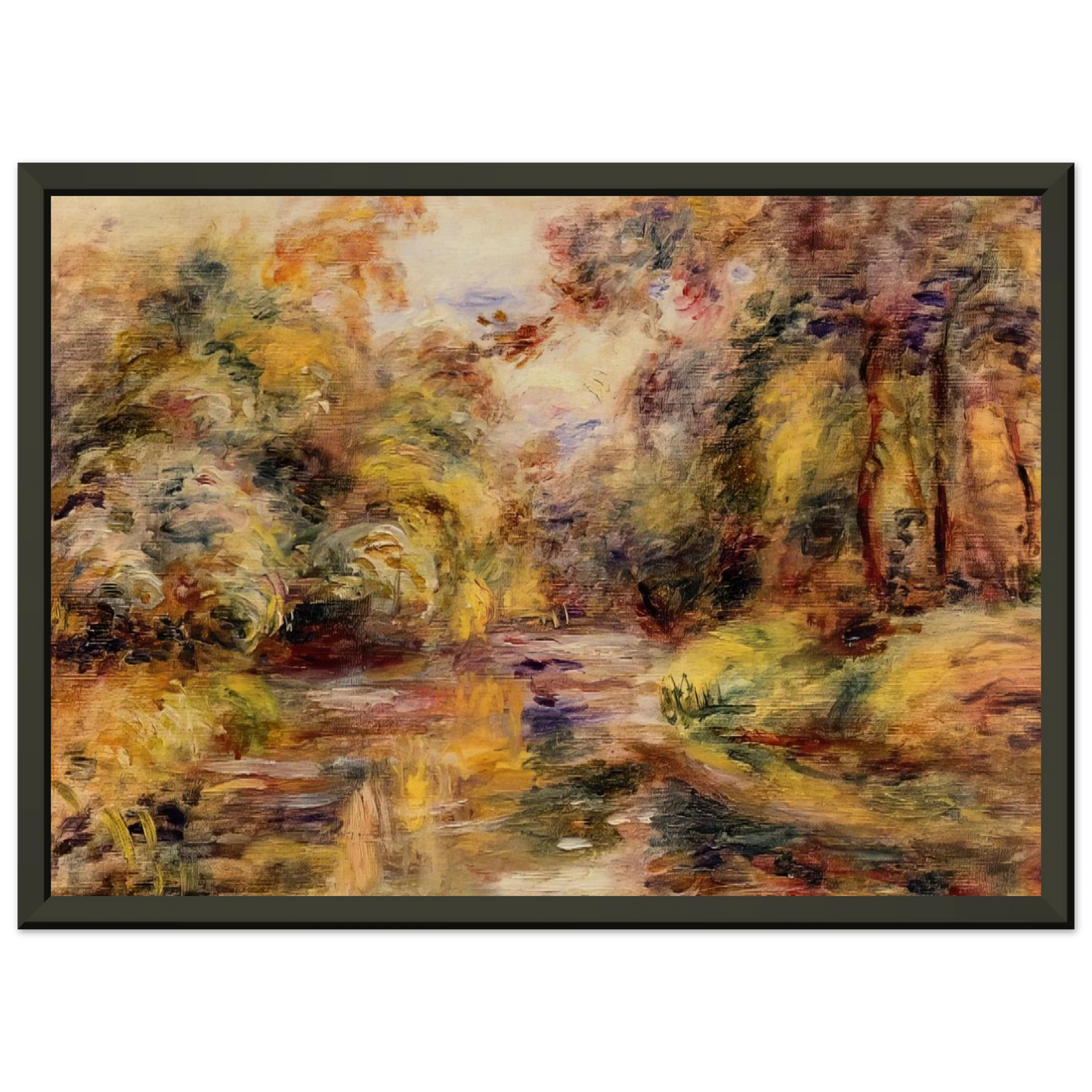PierreAuguste Renoir  Little River Framed Art Print  - Aluminum Frame - 40x50 cm / 16x20 inches