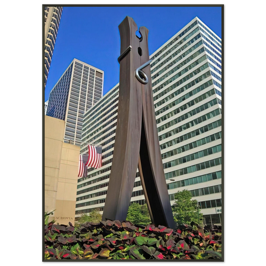 Claes Oldenburg  CLOTHESPIN 1976 Framed Art Print  - Aluminum Frame - 21x29.7 cm / 8x12"