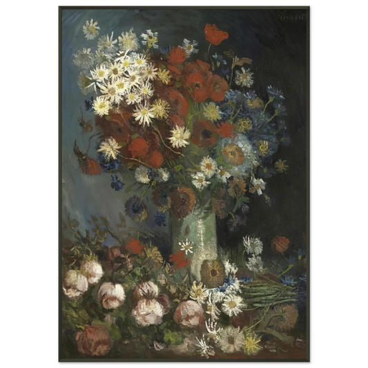 Vincent van Gogh  Still life with meadow flowers and roses Framed Art Print  - Aluminum Frame - 21x29.7 cm / 8x12"