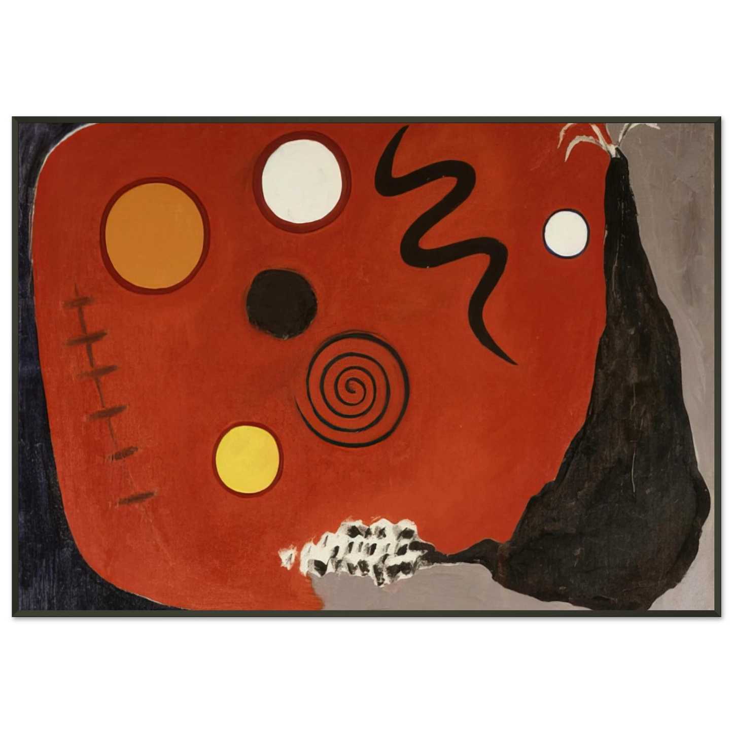 Alexander Calder  THE FUSE 1947 Framed Art Print  - Aluminum Frame - 21x29.7 cm / 8x12"