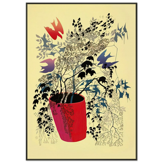 Eyvind Earle  Red Barrell Framed Art Print  - Aluminum Frame - 21x29.7 cm / 8x12"