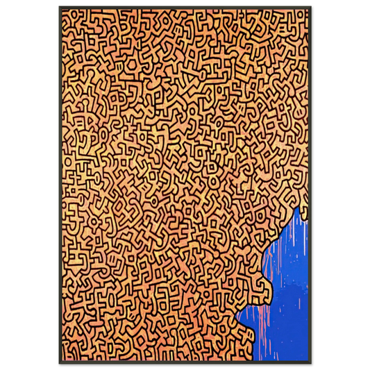 Keith Haring  BRAZIL 1989 Framed Art Print  - Aluminum Frame - 21x29.7 cm / 8x12"