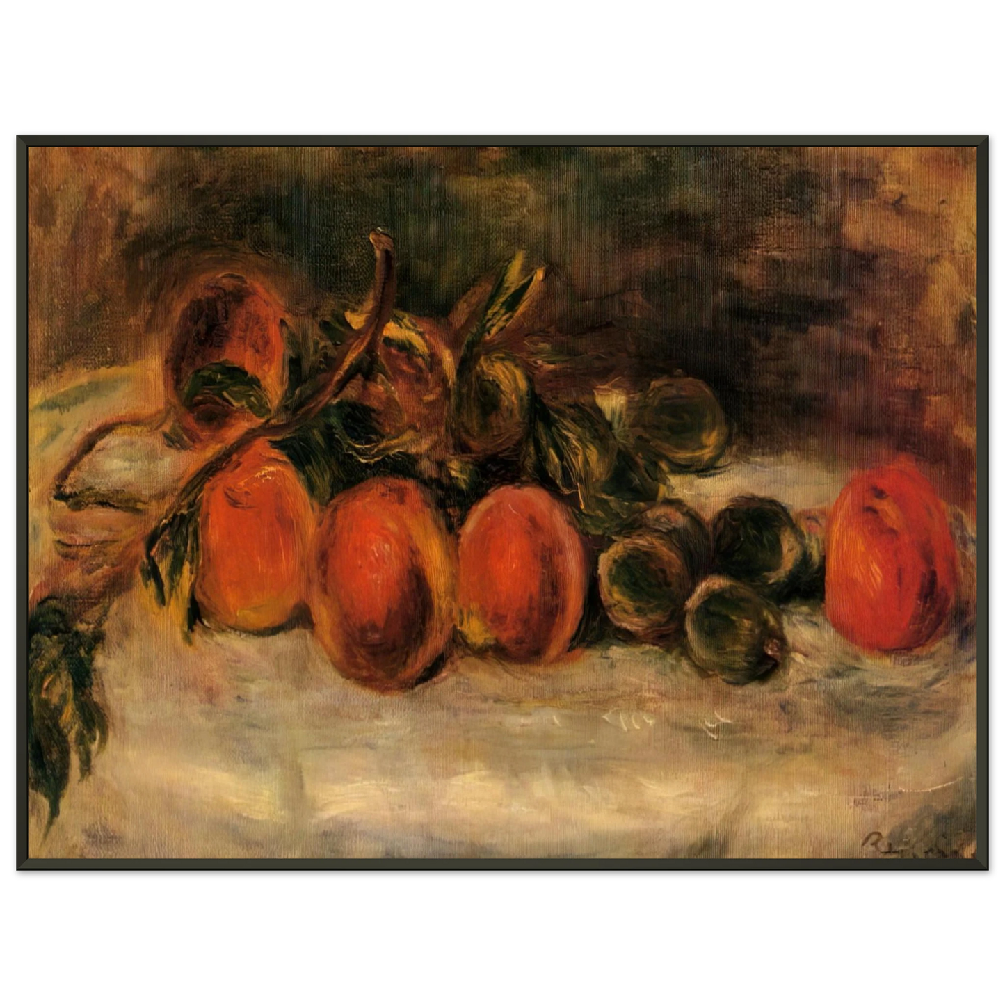 PierreAuguste Renoir  Still Life with Peaches and Chestnuts Framed Art Print  - Aluminum Frame - 40x50 cm / 16x20 inches
