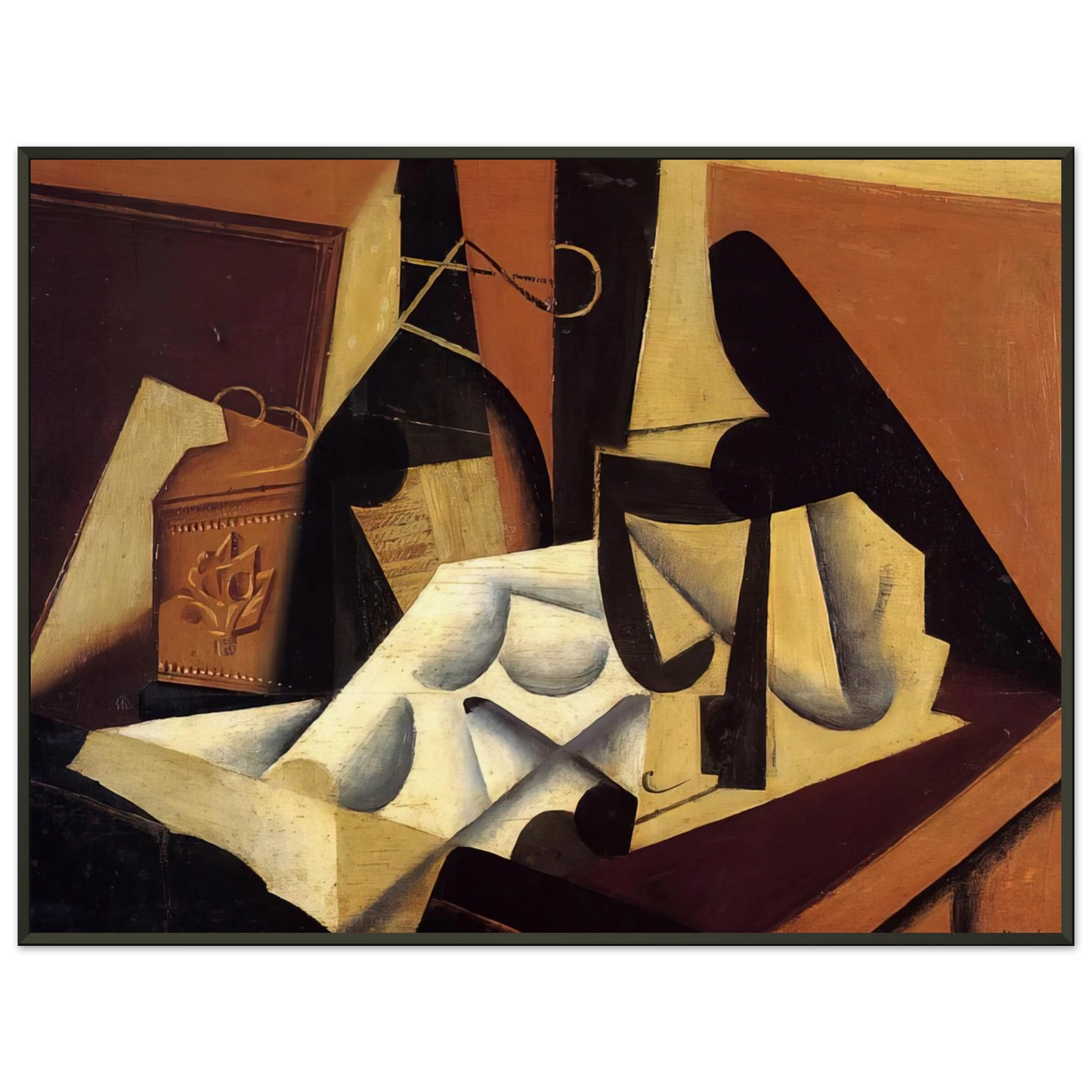 Juan Gris  STILL LIFE WITH WHITE TABLECLOTH 1916 Framed Art Print  - Aluminum Frame - 60x80 cm / 24x32 inches