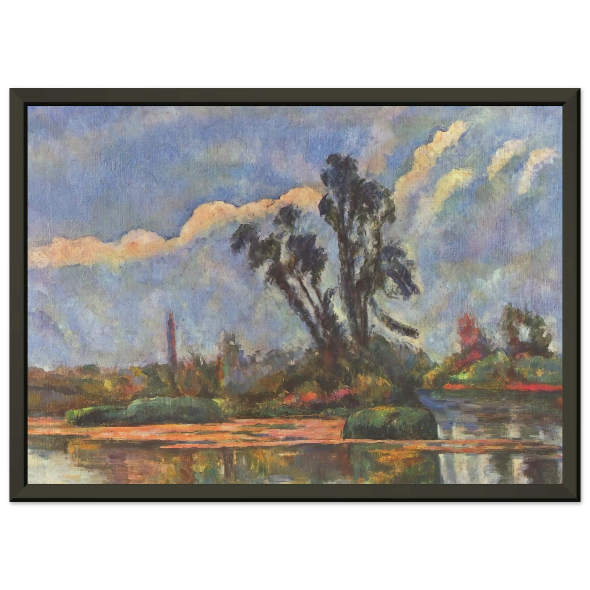 Paul Cezanne  Bank of the Oise Framed Art Print  - Aluminum Frame - 40x50 cm / 16x20 inches