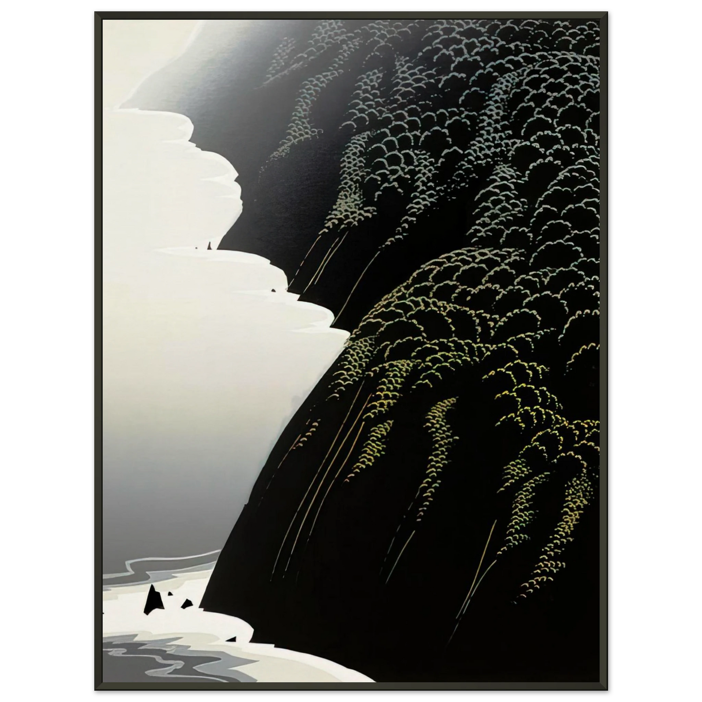 Eyvind Earle  California Coast Framed Art Print  - Aluminum Frame - 40x50 cm / 16x20 inches