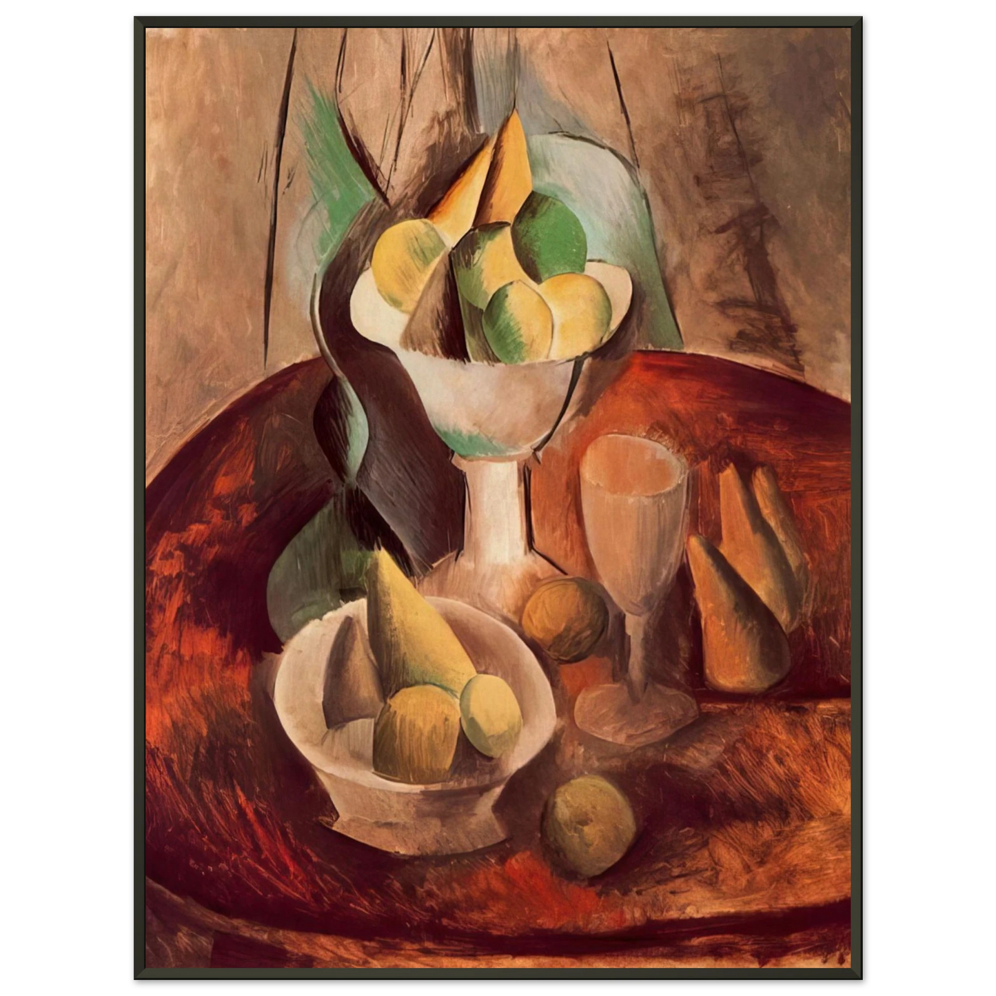 Pablo Picasso  Fruit in a Vase  1909 Framed Art Print  - Aluminum Frame - 40x50 cm / 16x20 inches
