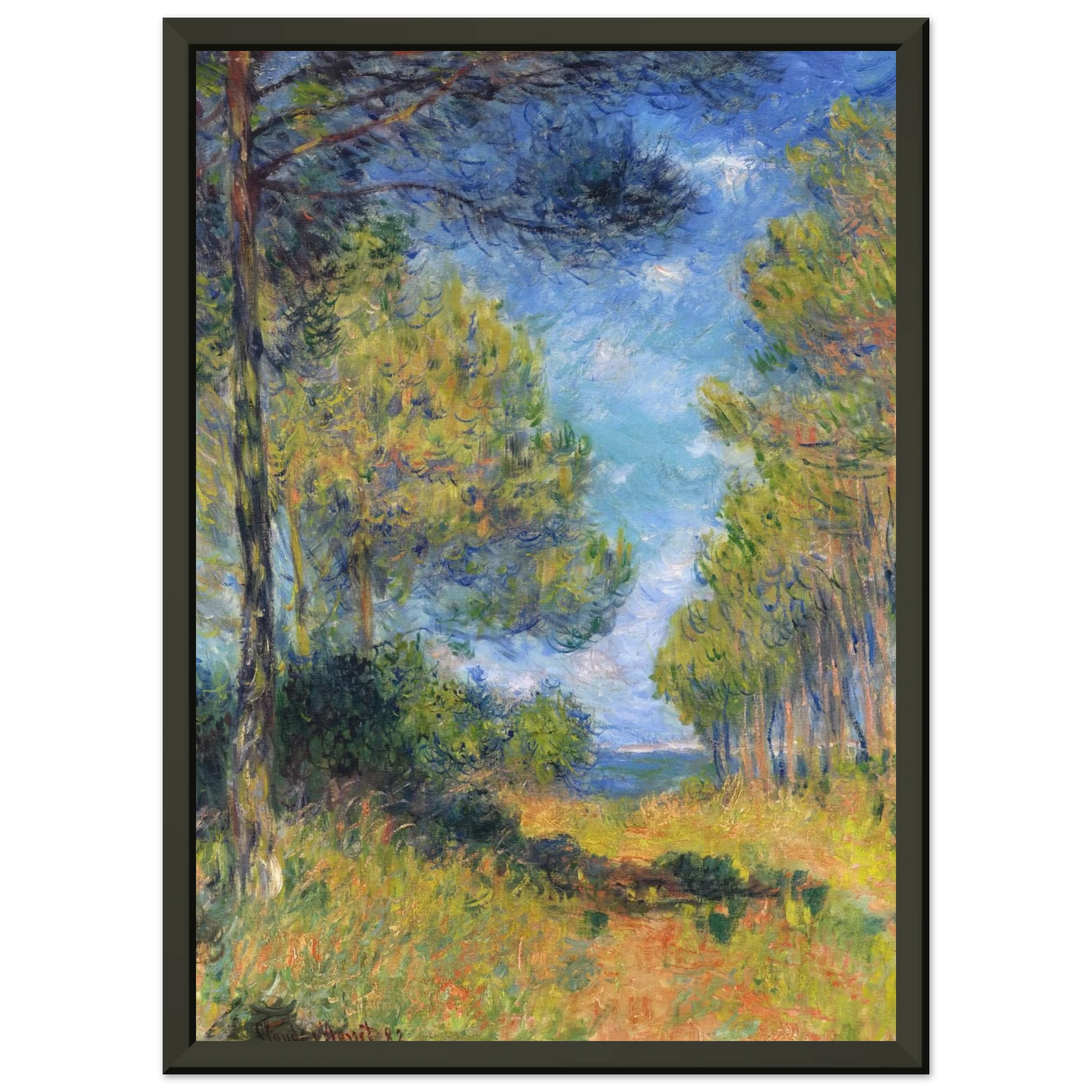 claude monet  Path at Varengeville Framed Art Print  - Aluminum Frame - 60x80 cm / 24x32 inches