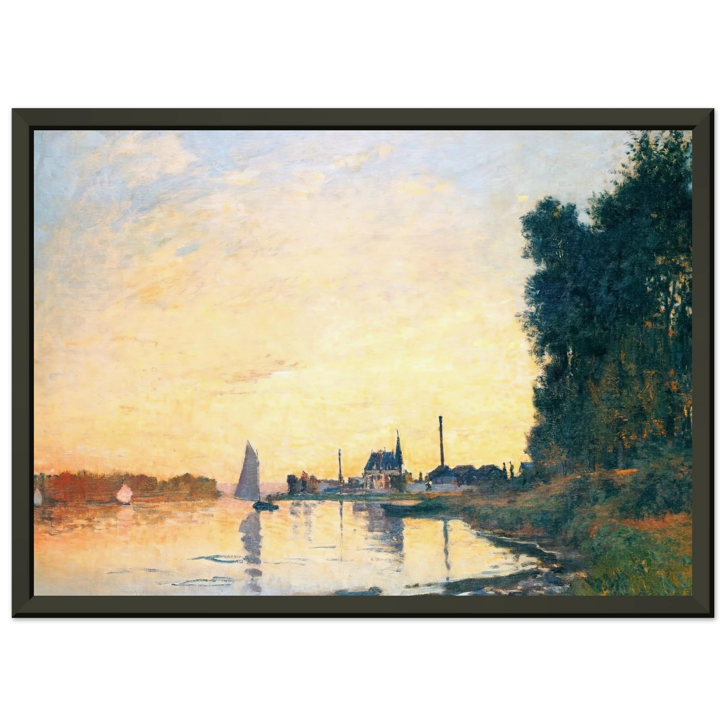 claude monet  Argenteuil Late Afternoon Framed Art Print  - Aluminum Frame - 40x50 cm / 16x20 inches