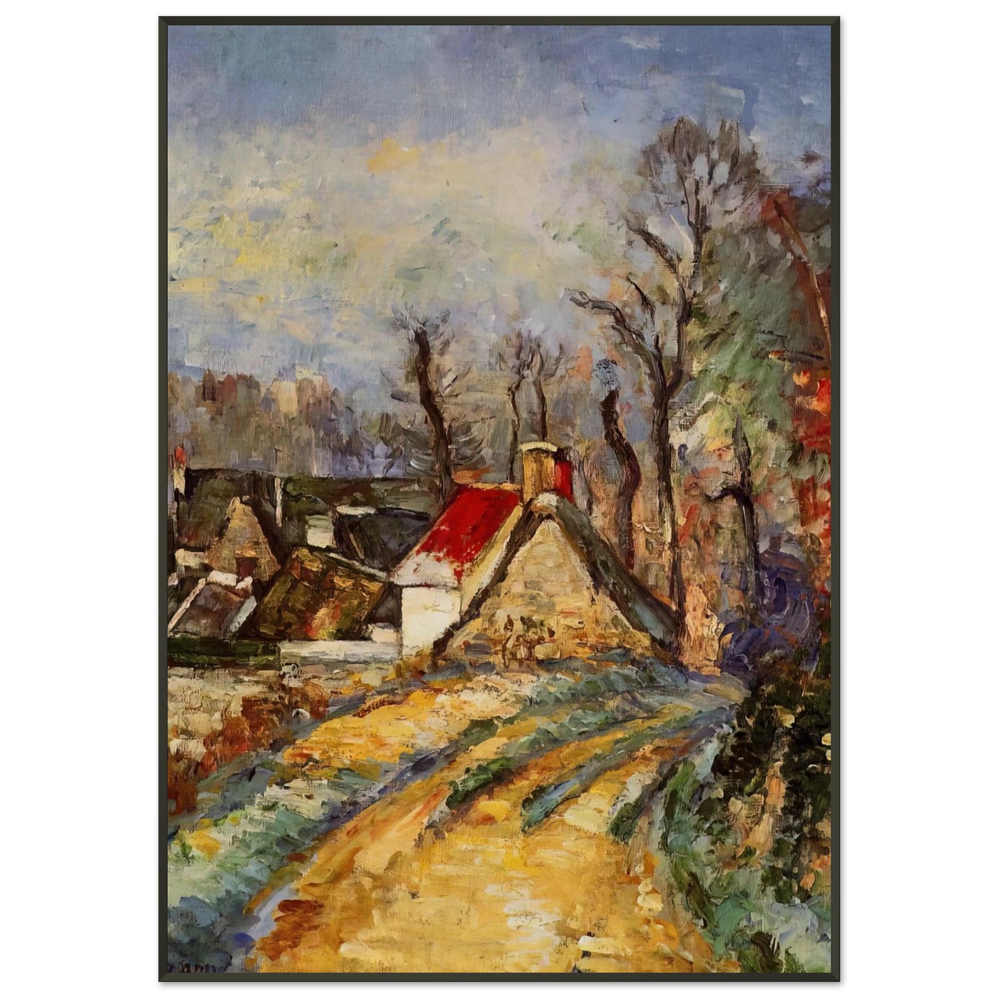 Paul Cezanne  The Turn in the Road at Auvers Framed Art Print  - Aluminum Frame - 21x29.7 cm / 8x12"