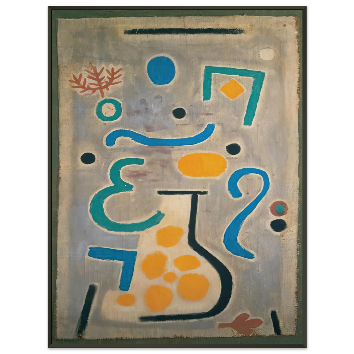 Paul Klee  THE VASE 1938 Framed Art Print  - Aluminum Frame - 70x100 cm / 28x40 inches