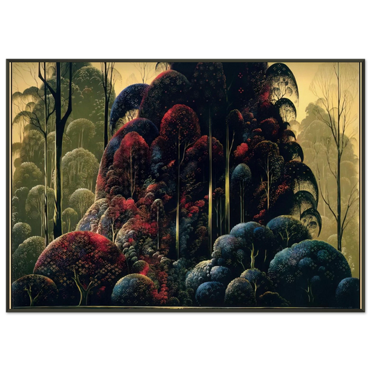 Eyvind Earle  Wind Breaks Framed Art Print  - Aluminum Frame - 21x29.7 cm / 8x12"