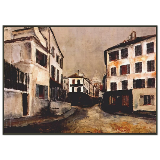 Maurice Utrillo  NORVINS STREET Framed Art Print  - Aluminum Frame - 21x29.7 cm / 8x12"