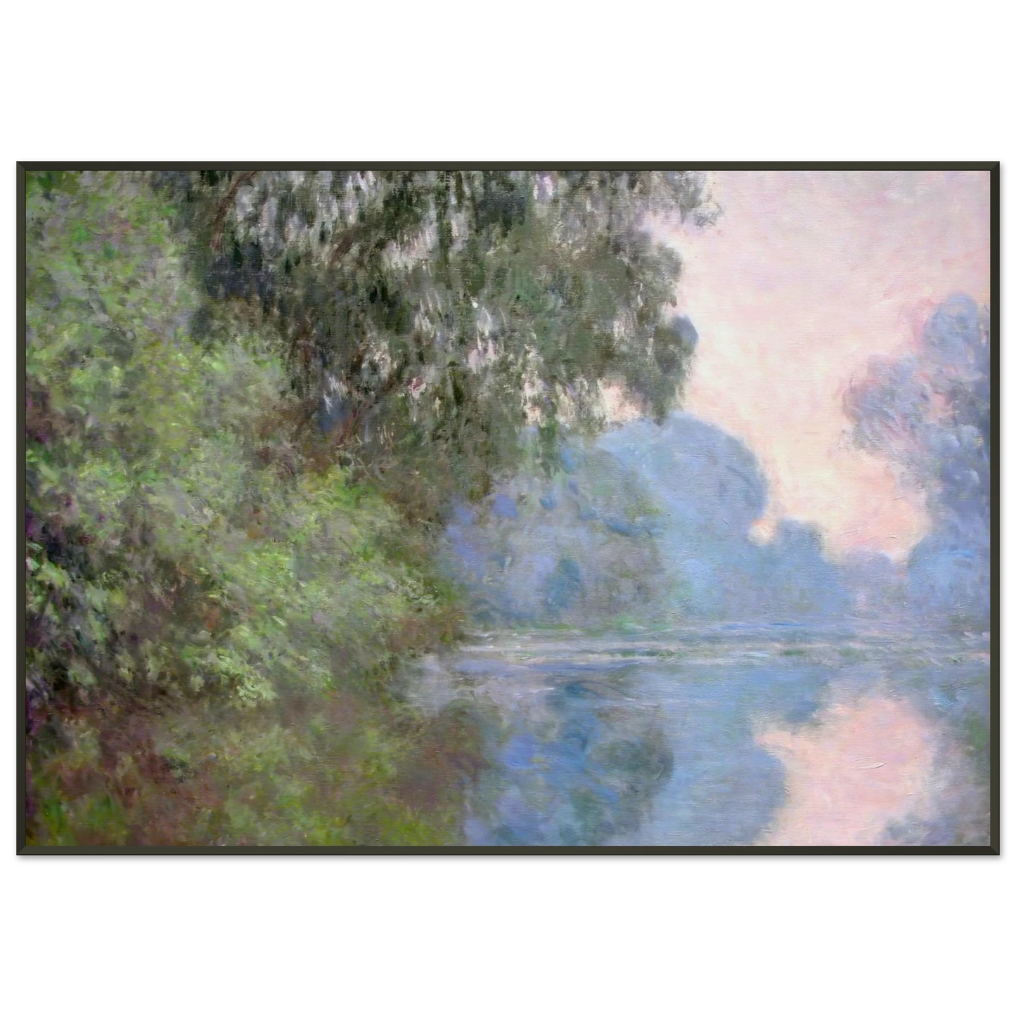 claude monet  Morning on the Seine near Giverny Framed Art Print  - Aluminum Frame - 21x29.7 cm / 8x12"